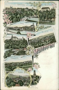 Alte Ansichtskarte Gruss aus dem Muldenthal, Waldenburg, Wolkenburg, Penig, Rochsburg, Lunzenau, Wechselburg, Rochlitz