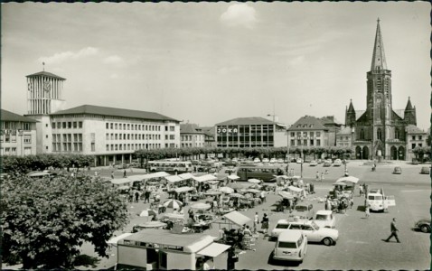 Alte Ansichtskarte Saarlouis, Großer Markt