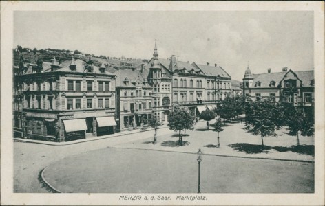Alte Ansichtskarte Merzig a. d. Saar, Marktplatz