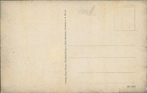 Adressseite der Ansichtskarte Cochem a. d. Mosel, Blick von Norden mit Cond und Sehl