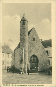 Alte Ansichtskarte Achern i. B., St. Nikolaus-Kapelle, erbaut im 14. Jahrhundert