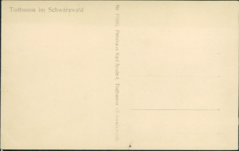 Adressseite der Ansichtskarte Todtmoos im Schwarzwald, Gesamtansicht