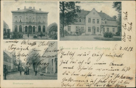 Alte Ansichtskarte Gruss aus Solbad Segeberg, Kreishaus, Landratsamt, Hamburgerstrasse