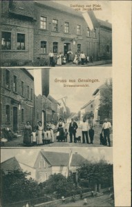 Alte Ansichtskarte Gruss aus Gensingen, Gasthaus zur Pfalz von Jacob Ebert, Strassenansicht