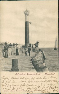 Alte Ansichtskarte Ostseebad Warnemünde, Moolenkopf