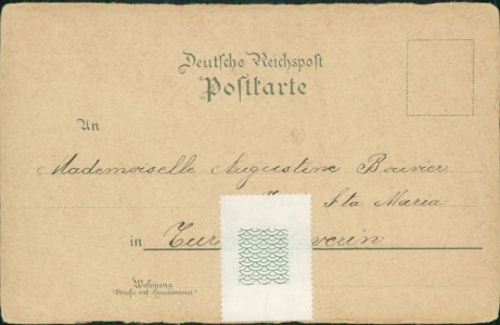 Adressseite der Ansichtskarte Gruss aus Nauhof, Rathskeller, Bismarckhütte, Weg nach Lindhardt