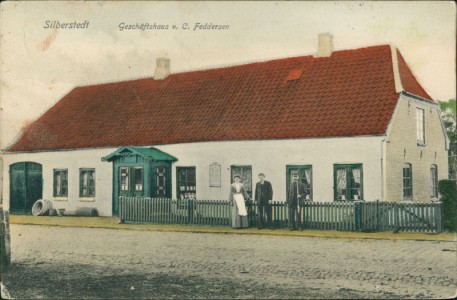 Alte Ansichtskarte Silberstedt, Geschäftshaus v. C. Feddersen