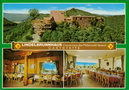 Alte Ansichtskarte Lindelbrunnenhaus Cramerhaus des Pfälzerwald-Vereins, Inh. Christa Zinecker, 6749 Vorderweidenthal