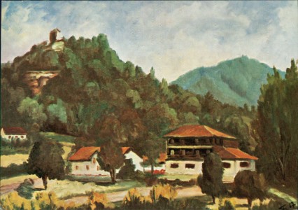 Alte Ansichtskarte Lindelbrunnenhaus des Pfälzerwald-Vereins Pächterin: Marianne Braun, 6749 Vorderweidenthal über Bad Bergzabern