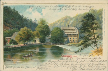 Alte Ansichtskarte Gruss aus der Lauenhainer Mühle, 