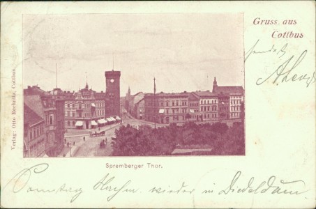 Alte Ansichtskarte Gruss aus Cottbus, Spremberger Tor