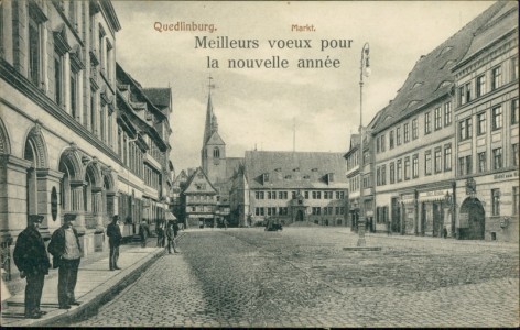 Alte Ansichtskarte Quedlinburg, Markt