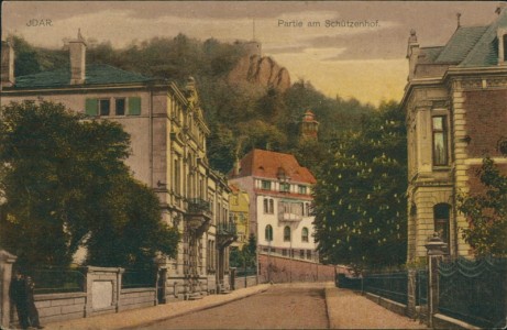 Alte Ansichtskarte Idar, Partie am Schützenhof