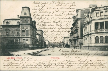 Alte Ansichtskarte Landau (Pfalz), Westring