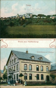 Alte Ansichtskarte Gruss aus Hachenburg, Total, Hotel-Restaurant Westend