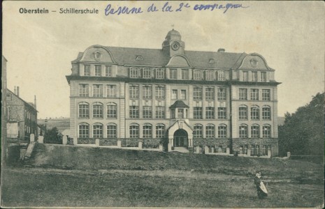 Alte Ansichtskarte Idar-Oberstein, Schillerschule