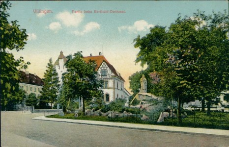 Alte Ansichtskarte Villingen, Partie beim Berthold-Denkmal