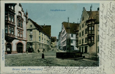 Alte Ansichtskarte Pfullendorf, Hauptstrasse