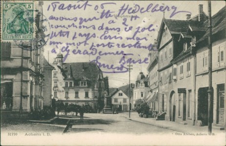 Alte Ansichtskarte Achern i. B., Hauptstrasse