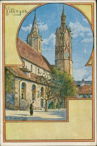 Alte Ansichtskarte Villingen, Kirche