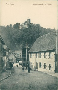 Alte Ansichtskarte Hornberg, Bahnhofstraße m. Schloß