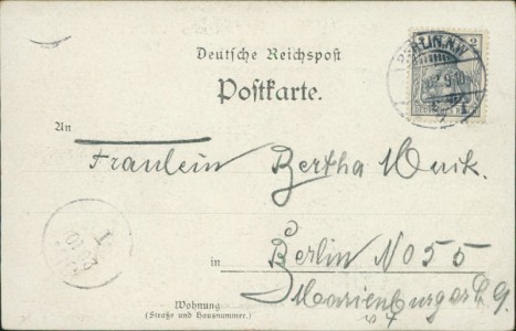 Adressseite der Ansichtskarte Berlin, Dorotheenstr. 97, Akademische Bierhallen