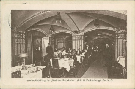 Alte Ansichtskarte Berlin C., Wein-Abteilung im Berliner Ratskeller (Inh. H. Falkenberg)