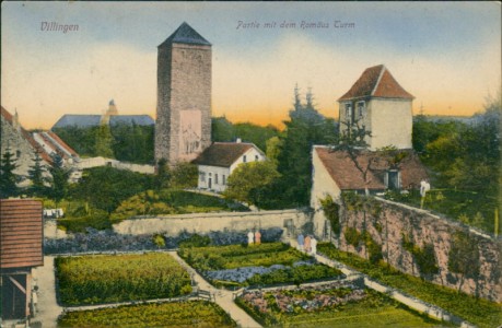 Alte Ansichtskarte Villingen, Partie mit dem Romäus Turm