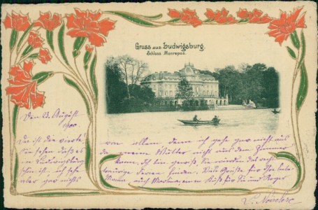 Alte Ansichtskarte Ludwigsburg, Schloss Monrepos, Jugendstil