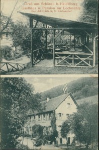 Alte Ansichtskarte Schönau bei Heidelberg, Gasthaus u. Pension zur Lochmühle, Bes. Ad. Gärtner, fr. Küchenchef