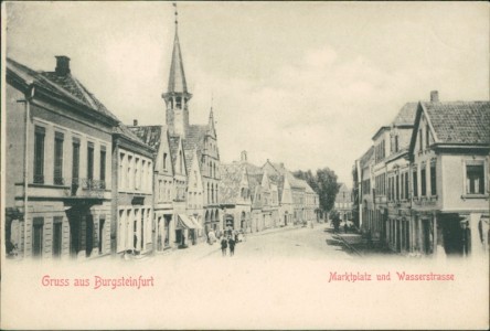 Alte Ansichtskarte Steinfurt-Burgsteinfurt, Marktplatz und Wasserstrasse
