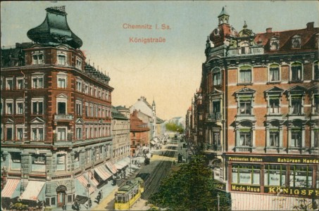 Alte Ansichtskarte Chemnitz, Königstraße