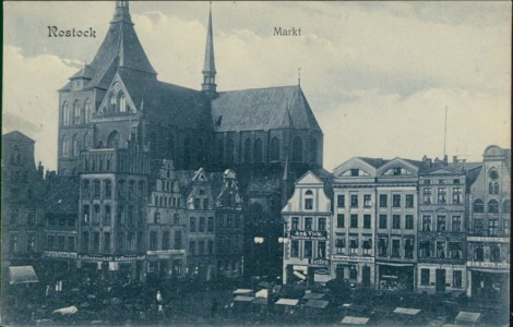 Alte Ansichtskarte Rostock, Markt