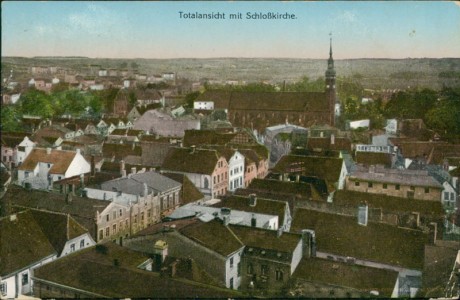 Alte Ansichtskarte Stolp / Supsk, Totalansicht mit Schloßkirche