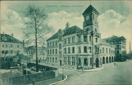 Alte Ansichtskarte Chemnitz, Städtische Feuerwache