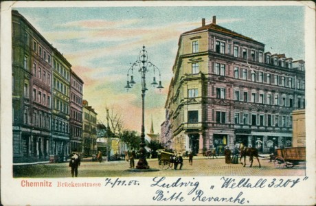Alte Ansichtskarte Chemnitz, Brückenstrasse