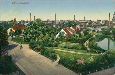 Alte Ansichtskarte Cottbus, Stadtpark