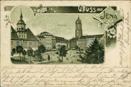 Alte Ansichtskarte Jena, Marktplatz