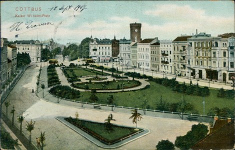 Alte Ansichtskarte Cottbus, Kaiser Wilhelm-Platz