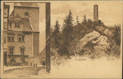 Alte Ansichtskarte Jena, Burgkeller, Fuchsturm