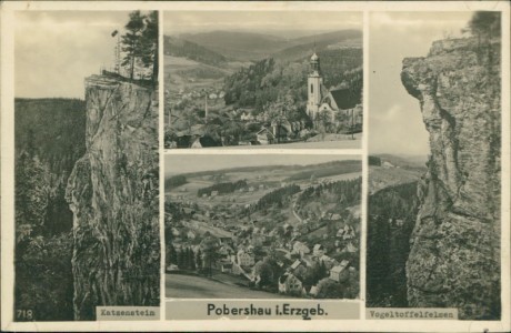 Alte Ansichtskarte Marienberg-Pobershau, Mehrbildkarte