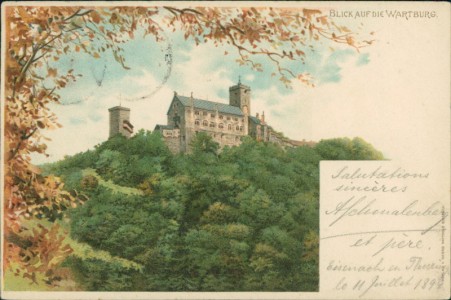 Alte Ansichtskarte Eisenach, Blick auf die Wartburg