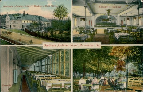 Alte Ansichtskarte Chemnitz-Rabenstein, Gasthaus "Goldner Löwe"