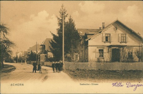 Alte Ansichtskarte Achern, Sasbacher-Strasse
