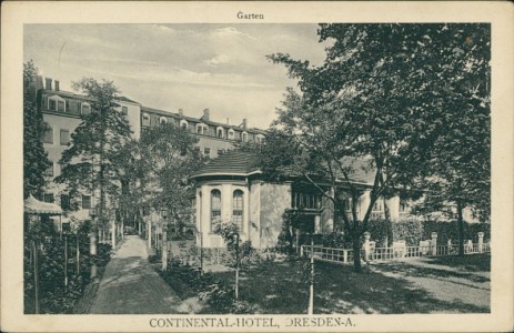 Alte Ansichtskarte Dresden, Continental-Hotel, Garten