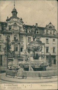Alte Ansichtskarte Dresden-Plauen, Müllerbrunnen