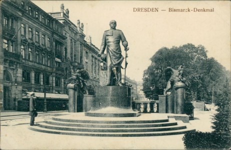 Alte Ansichtskarte Dresden, Bismarck-Denkmal