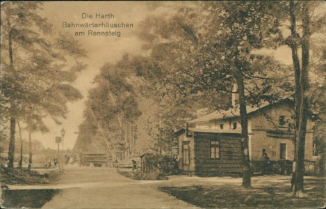 Alte Ansichtskarte Zwenkau, Die Harth. Bahnwärterhäuschen am Rennsteig