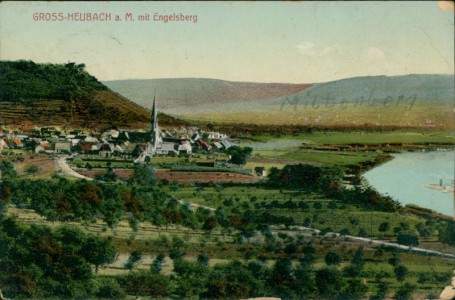 Alte Ansichtskarte Großheubach, Gesamtansicht mit Engelsberg