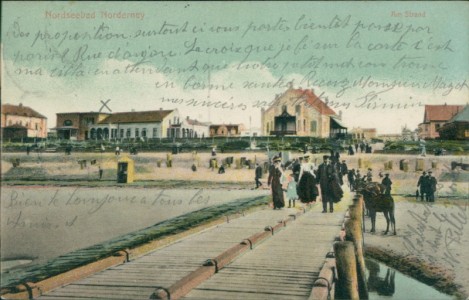 Alte Ansichtskarte Norderney, Am Strand